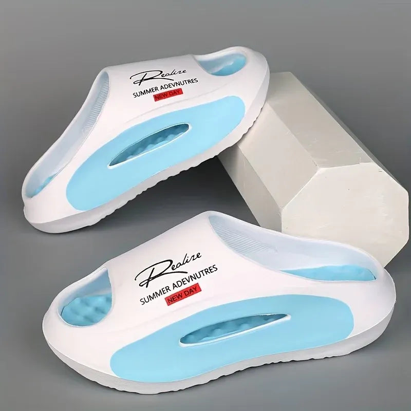 Men's Cloud Slide Sandals | Thick Sole Cushioned Non-Slip EVA Slippers for Indoor & Outdoor Comfort