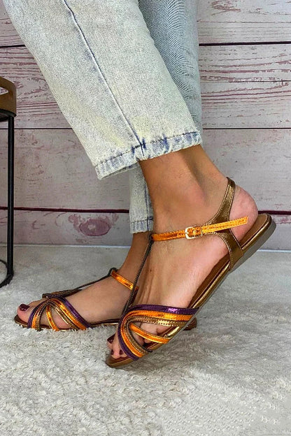 Viviana T-Bar Sandals Mediterranean Colors