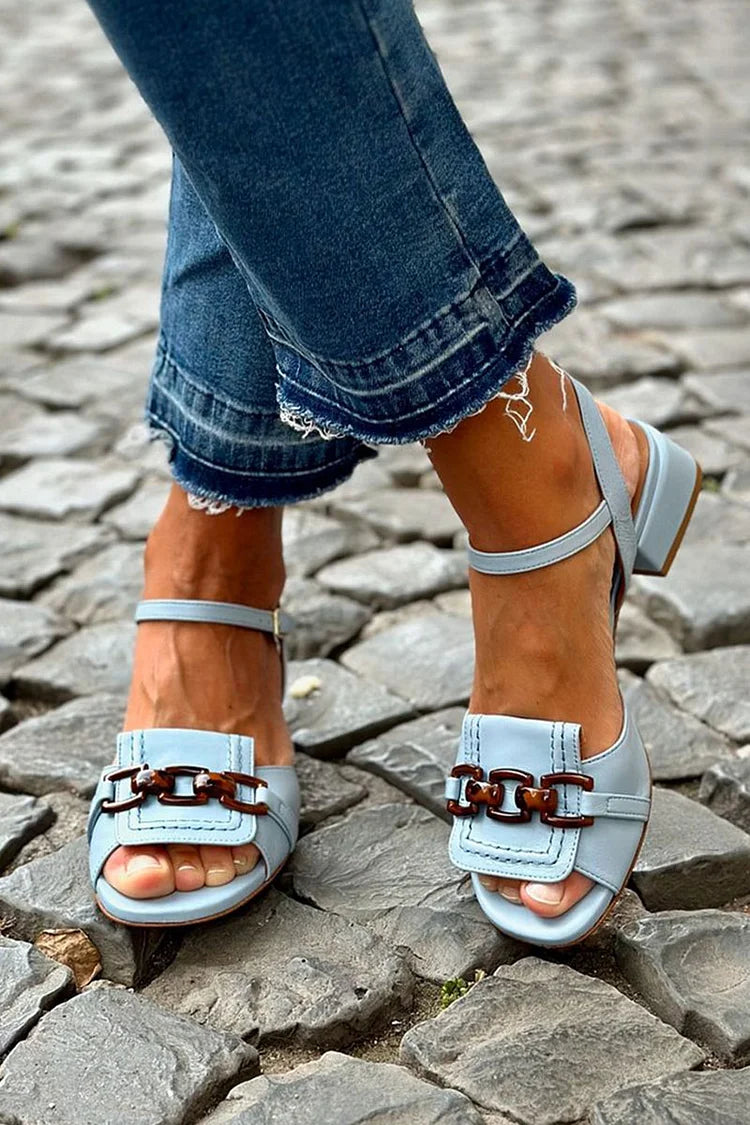 Azzurra Metallic Chain Sandals Comfort