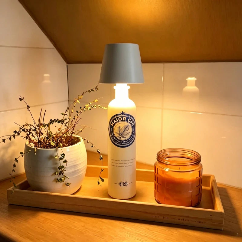 Bottle Lamp™ – Cordless LED Table Lamp for Bottles | USB Rechargeable, Dimmable, 18–24 Hr Battery