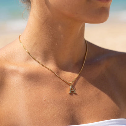 Therese Letter Initial Gold Necklace