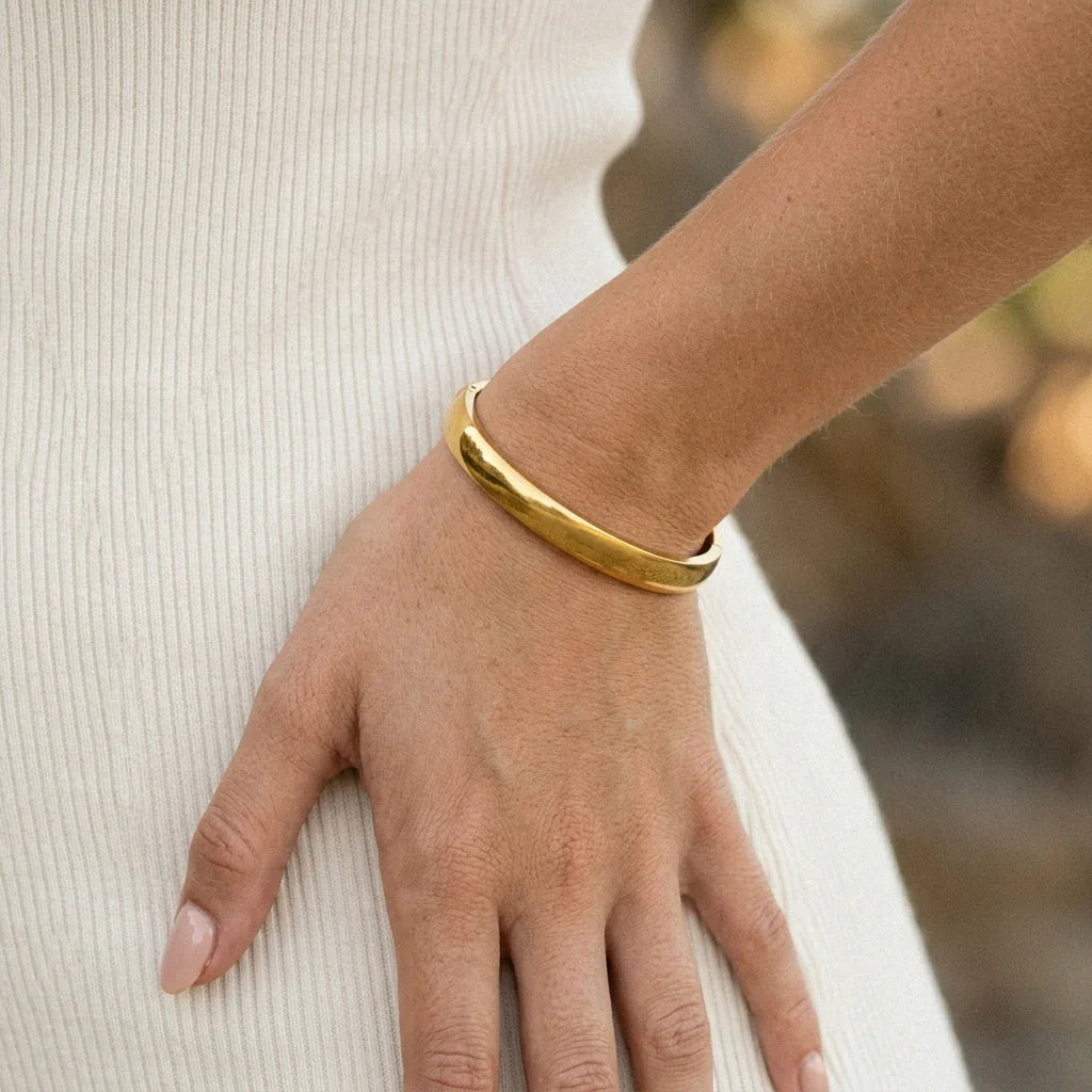 Melina Large Stacking Gold Bangle