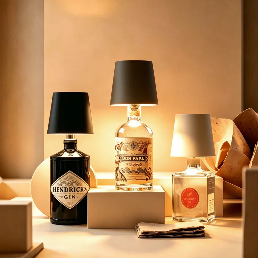 Bottle Lamp™ – Cordless LED Table Lamp for Bottles | USB Rechargeable, Dimmable, 18–24 Hr Battery
