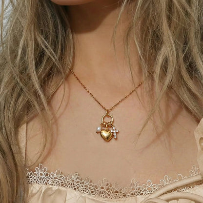 Clarice Diamond Heart Charm Necklace