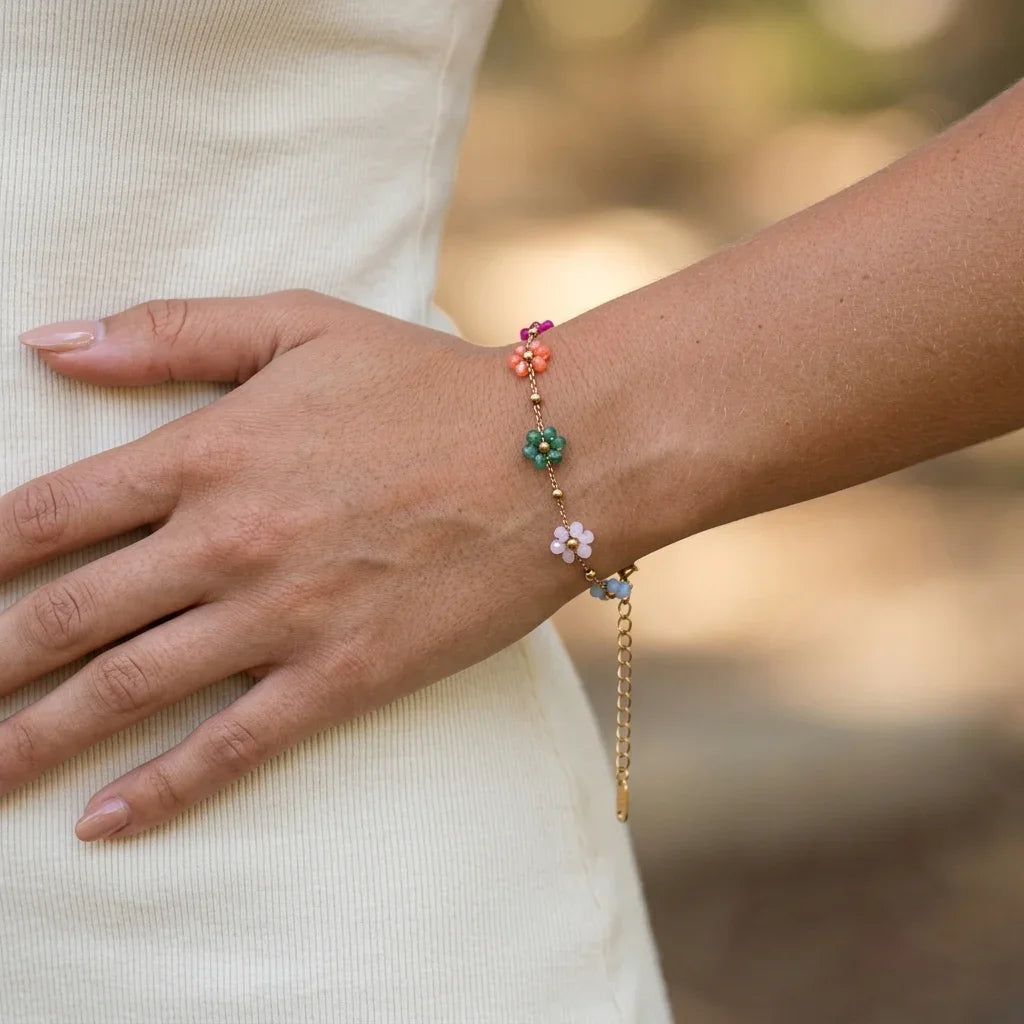 Azalea Floral Gold Bracelet