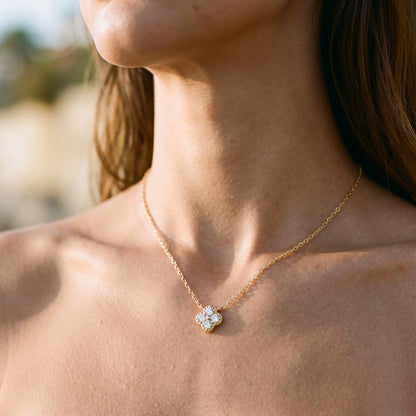 Fleur Diamond Clover Necklace