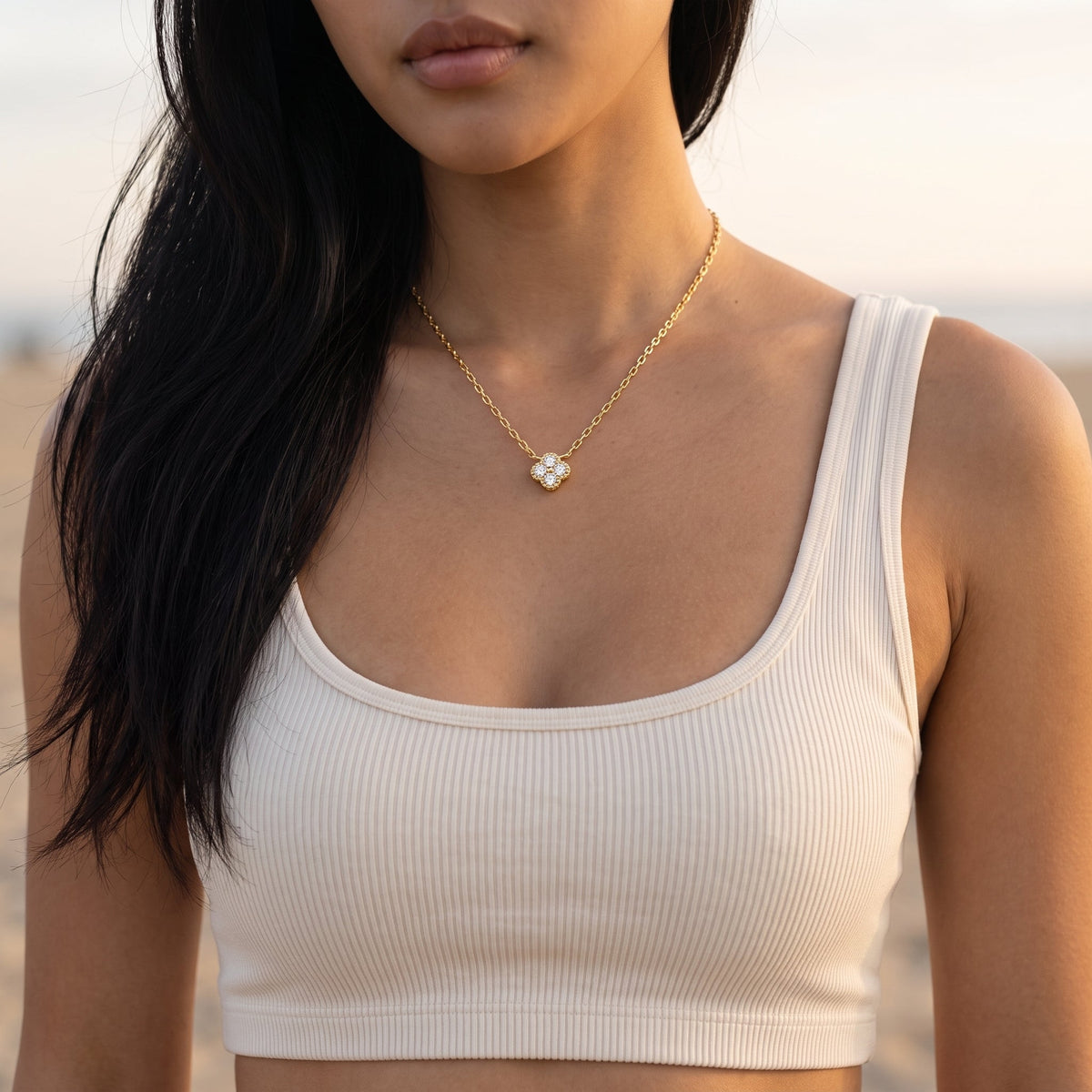 Fleur Diamond Clover Necklace
