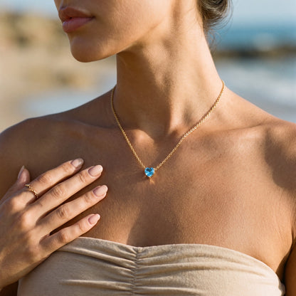 Amorette Birthstone Heart Necklace