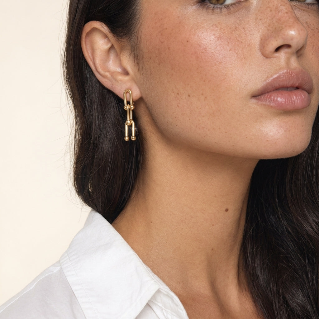 Isle Link Gold Earrings
