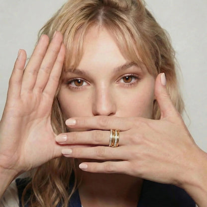 Lanae Stacked Diamond Gold Ring