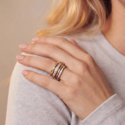 Valerie Two Tone Stacked Diamond Ring