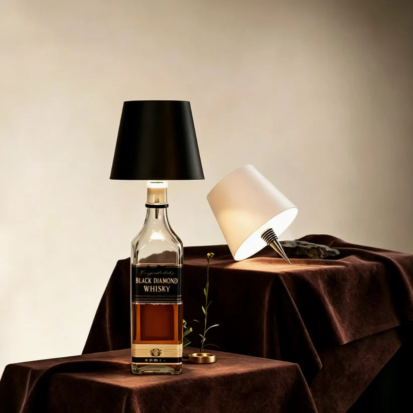 Bottle Lamp™ – Cordless LED Table Lamp for Bottles | USB Rechargeable, Dimmable, 18–24 Hr Battery