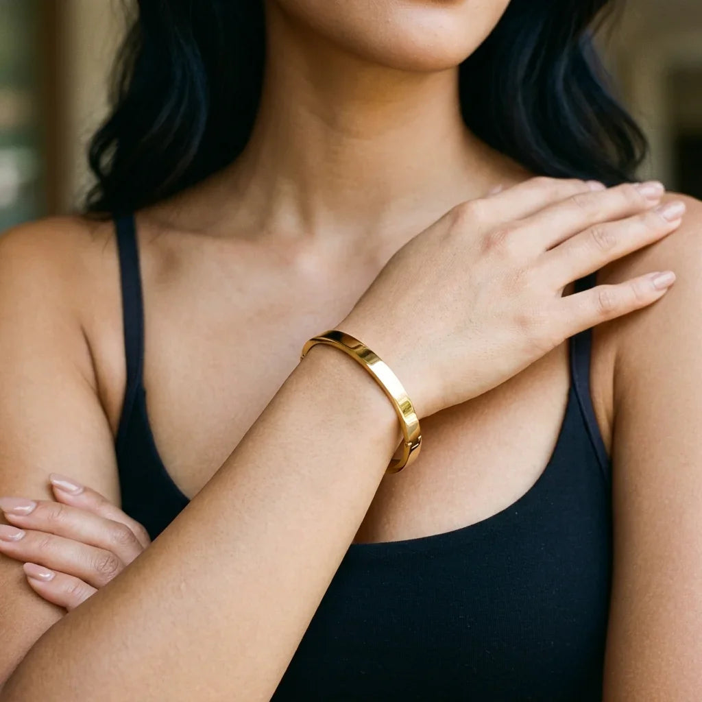 Melina Large Stacking Gold Bangle