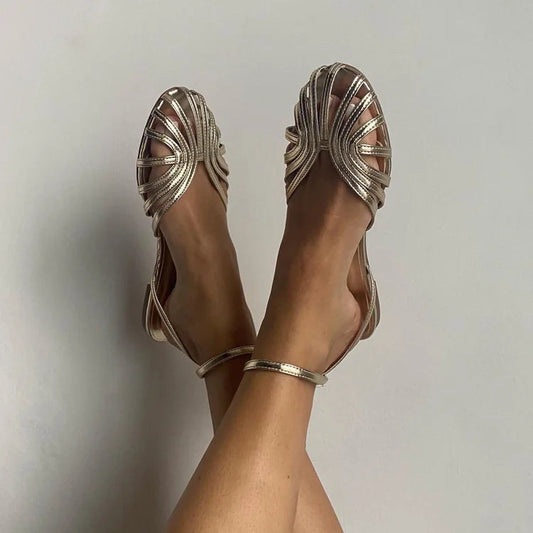 Vittoria Comfortable Flat Jewel Sandals