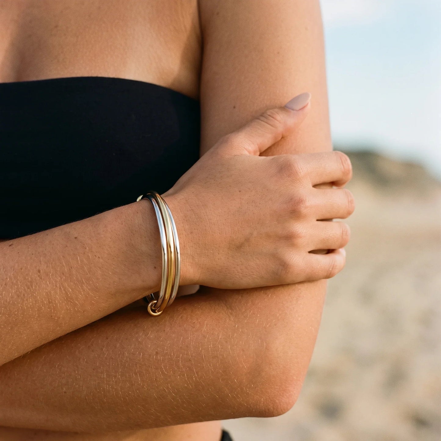 Romina Two Tone Stacked Bracelet