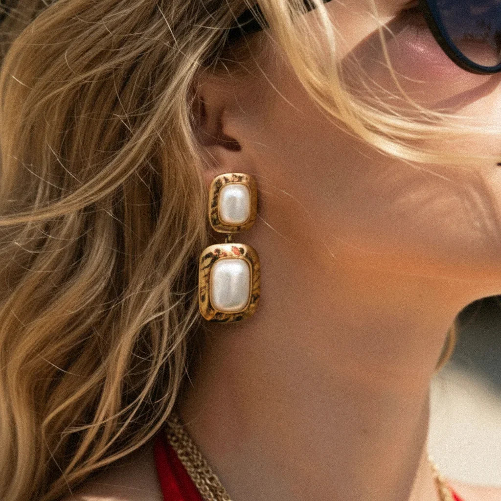 Trixie Chunky Pearl Drop Earrings