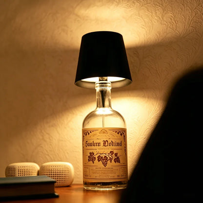 Bottle Lamp™ – Cordless LED Table Lamp for Bottles | USB Rechargeable, Dimmable, 18–24 Hr Battery