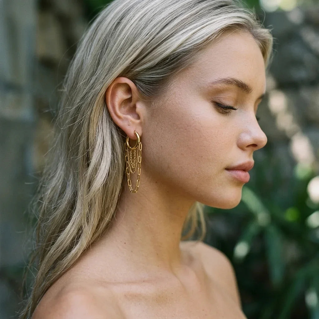 Alaina Link Chain Hoops