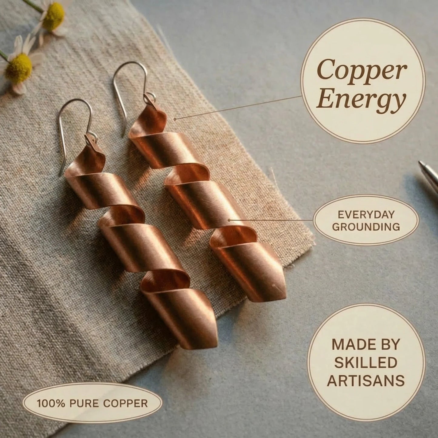 Alorin Helix Copper Earrings