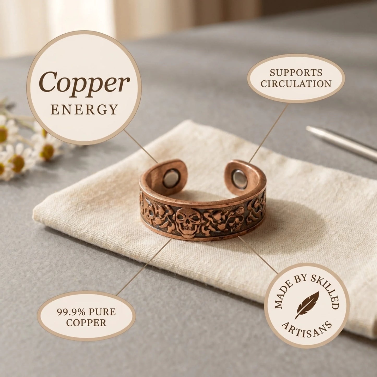 Alorin Thistle Copper Ring