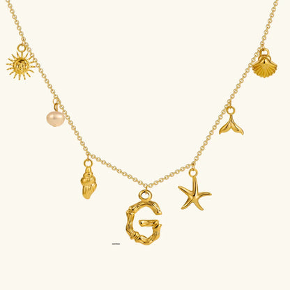 Avaria Ocean Initial Necklace