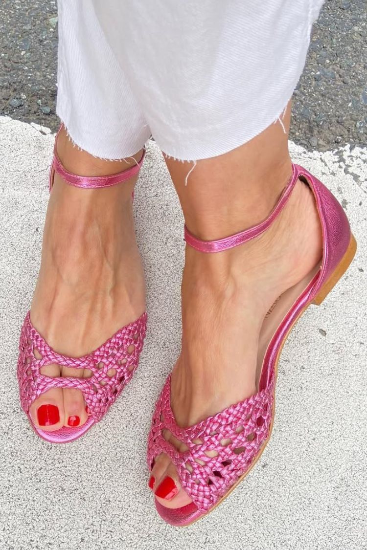 Isadora Woven Golden Sandals Comfort