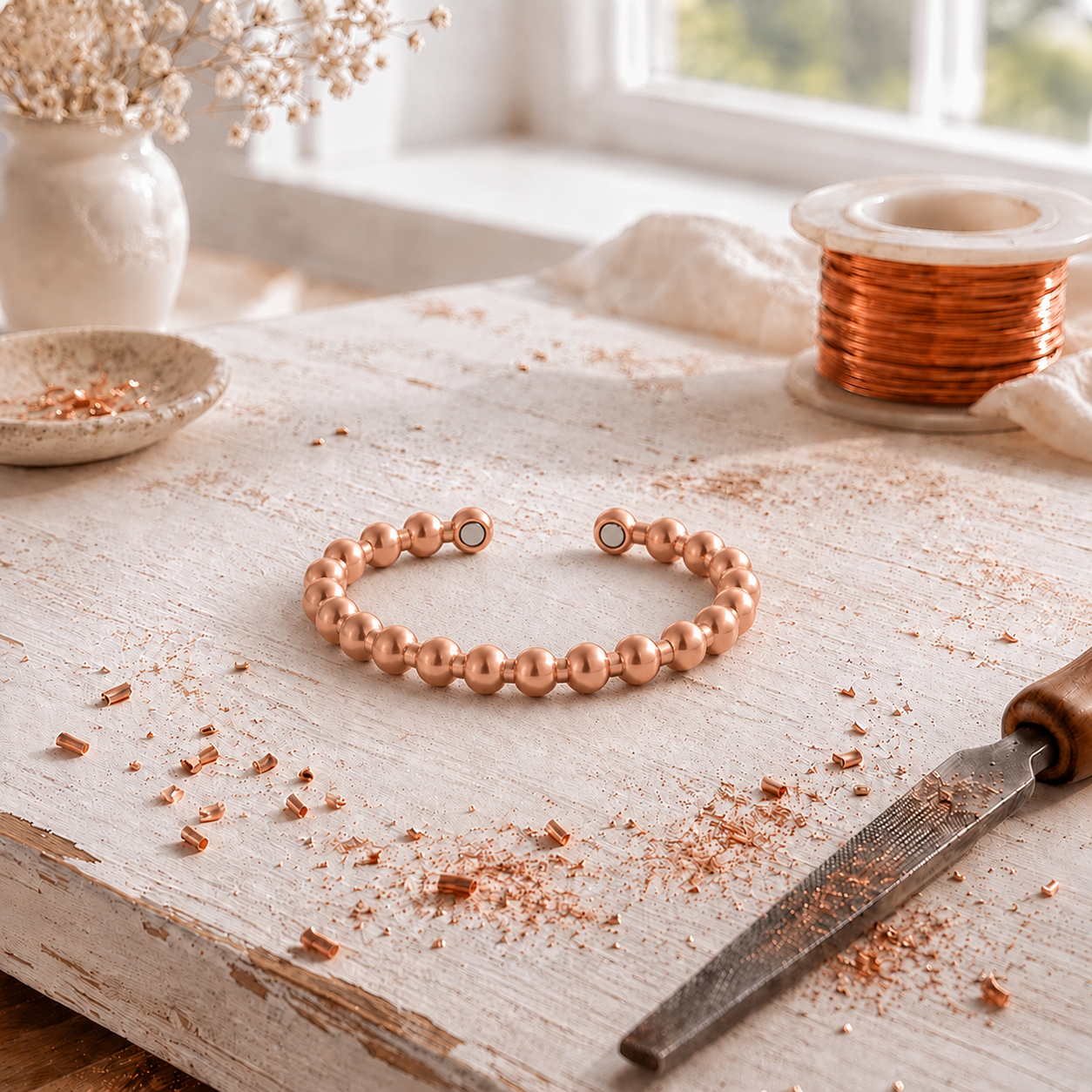 Alorin Bead-style Copper Bracelet