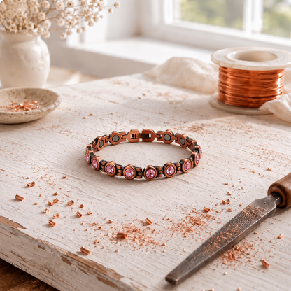 Roselle Copper Crystal Bracelet