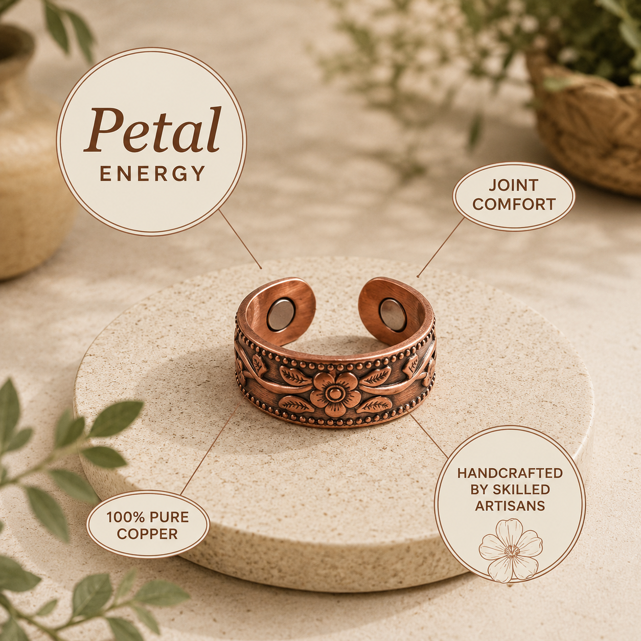 Cora's Blossom Copper Ring