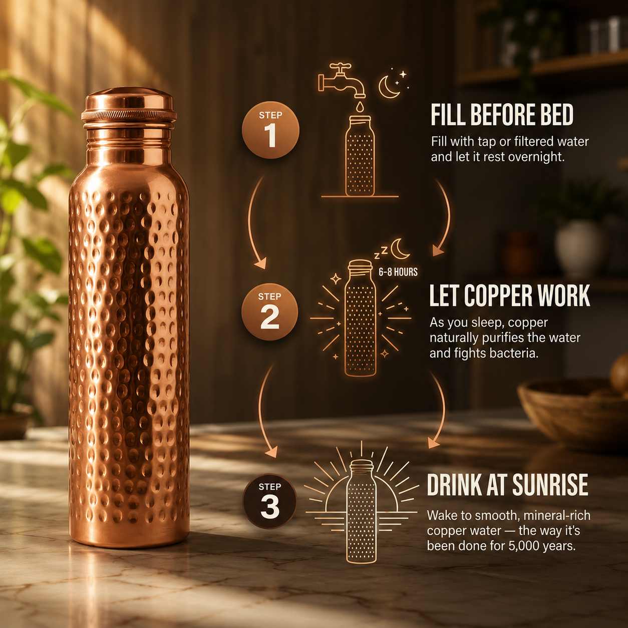 Copper Water Bottle