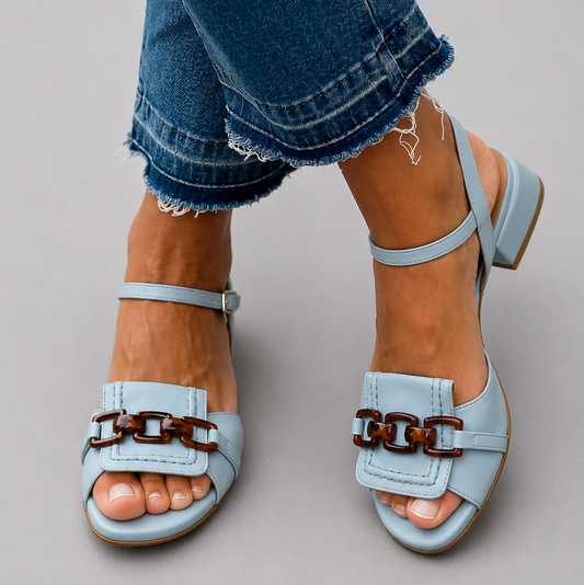 Azzurra Metallic Chain Sandals Comfort