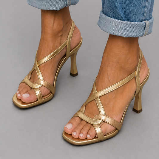 Elisabetta Elegant Golden Heeled Sandals