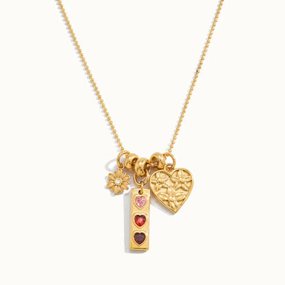 Tatiana Triple Heart Charm Necklace