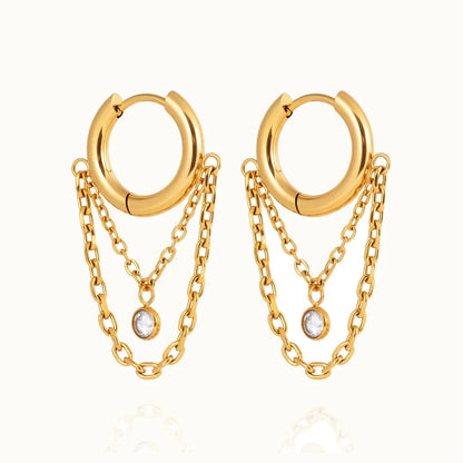 Adore Diamond Drop Hoops