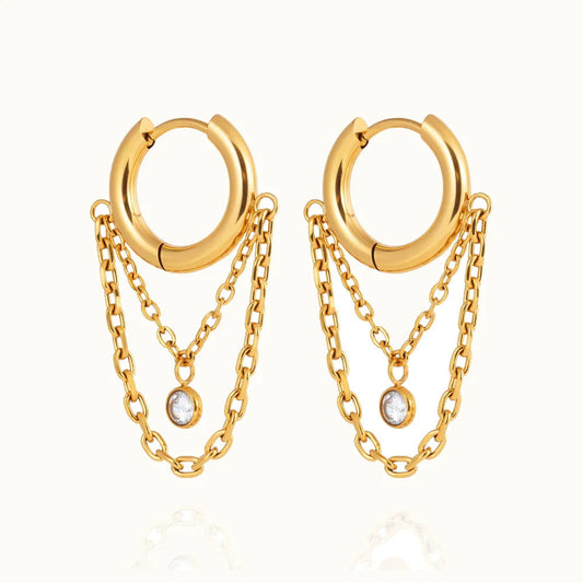 Adore Diamond Drop Hoops
