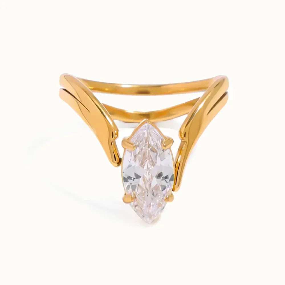 Bernadetta Diamond Marquise Gold Ring