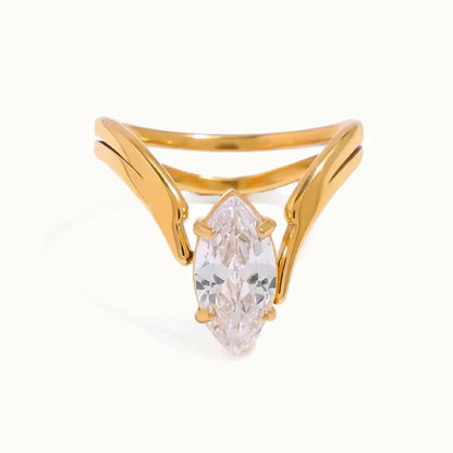 Bernadetta Diamond Marquise Gold Ring