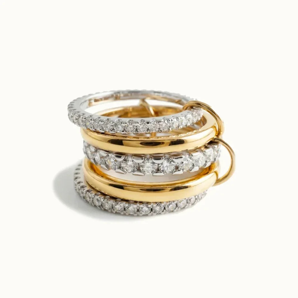 Bellerose Two Tone Stacked Diamond Ring