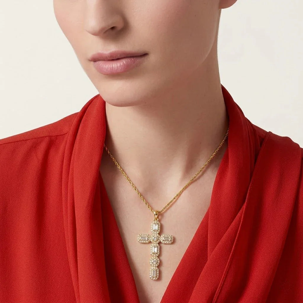 Evangelina Diamond Cross Necklace