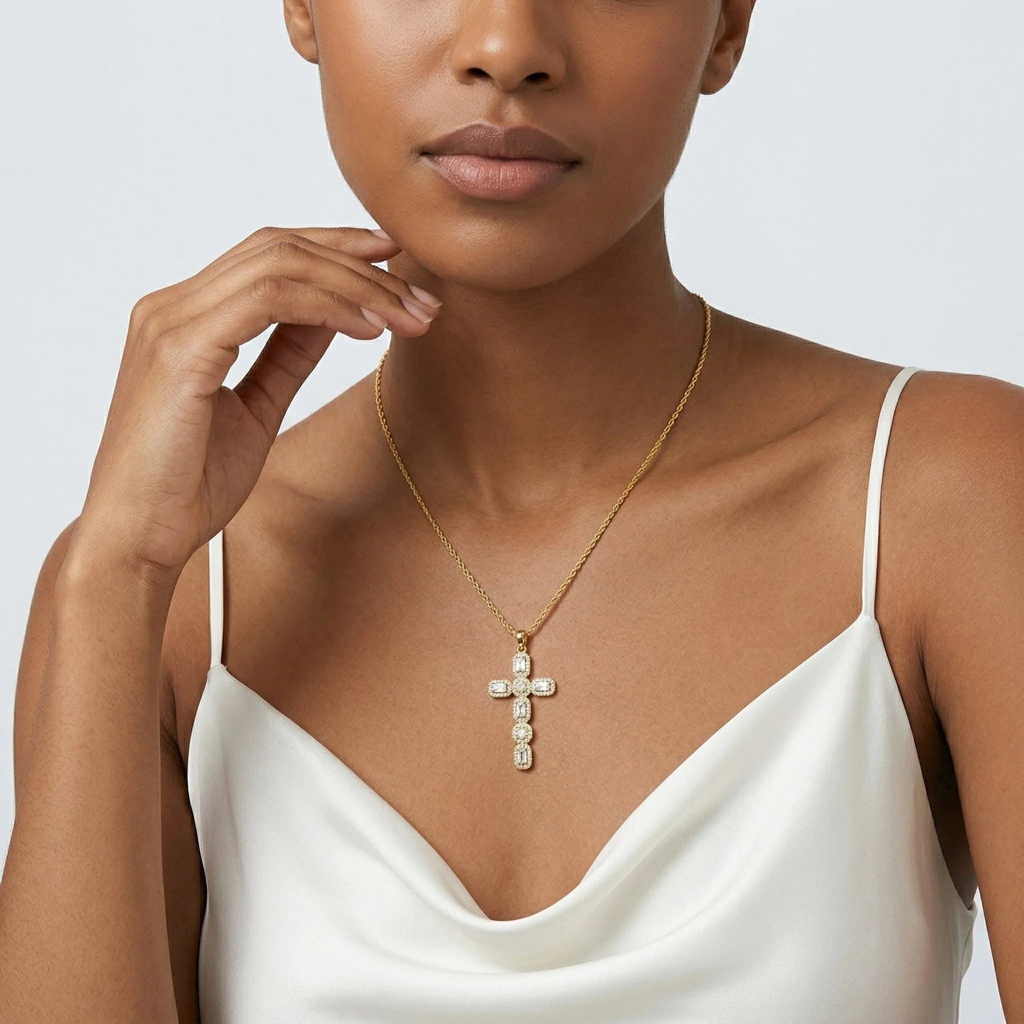 Evangelina Diamond Cross Necklace