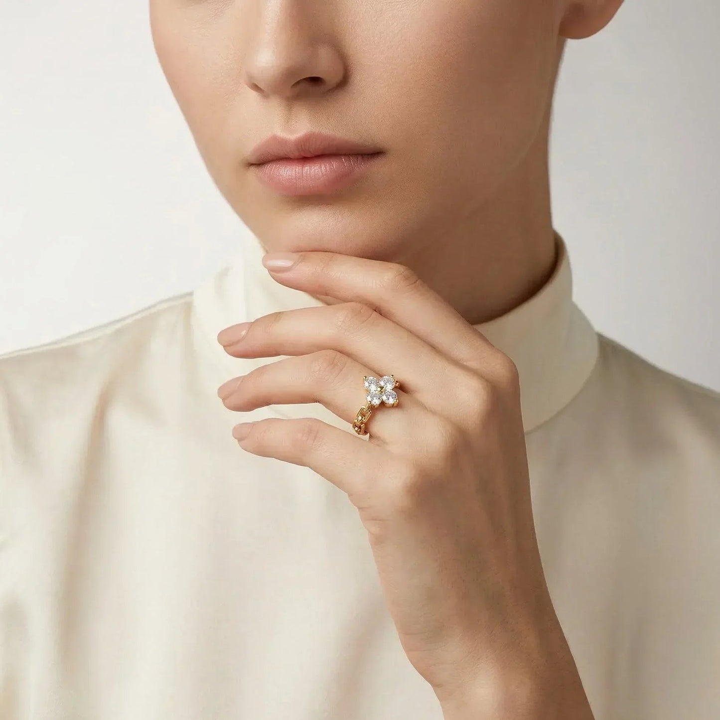 Clestine Diamond Petal Ring