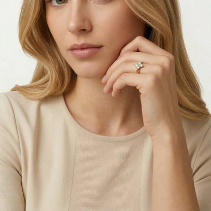 Clestine Diamond Petal Ring