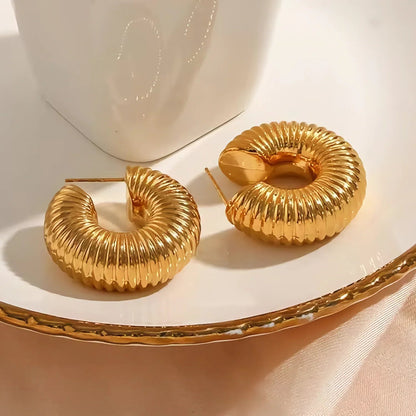 Aubrey Textured Gold Hoops