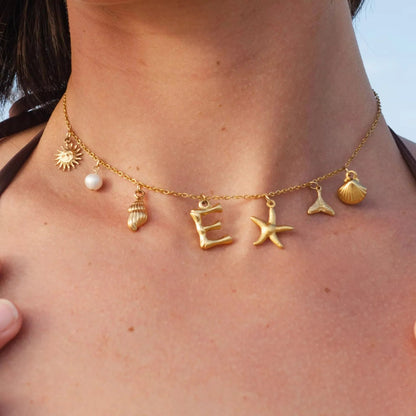 Avaria Ocean Initial Necklace