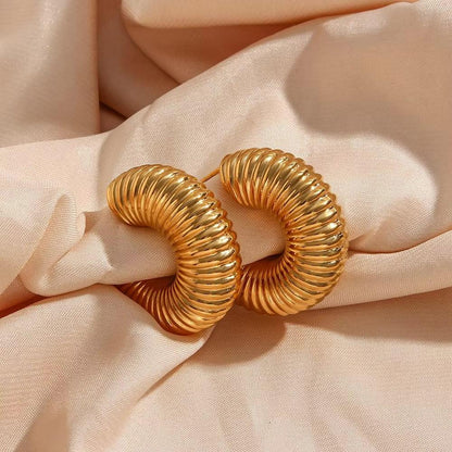 Aubrey Textured Gold Hoops