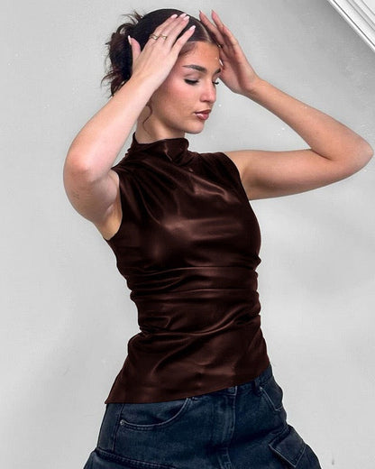 Luxe Leather Top