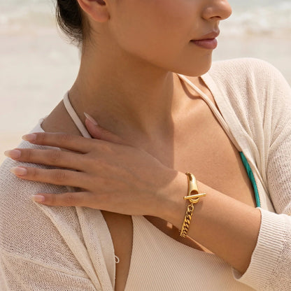 Myrna Chained Gold Bangle
