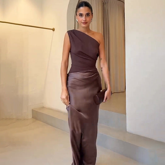 Maya | Women Wedding Guest Dress One-Shoulder Evening Dress