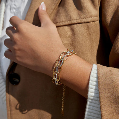 Ramona Two Tone Multi Link Bracelet
