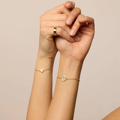 Amoura Matching Hearts Bracelet Set